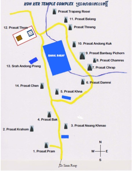 Map of Koh Ker